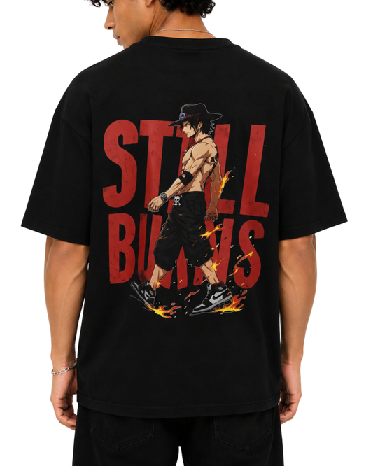 Men’s Oversized Drop Shoulder Cotton T-Shirt | Ace Anime Graphic