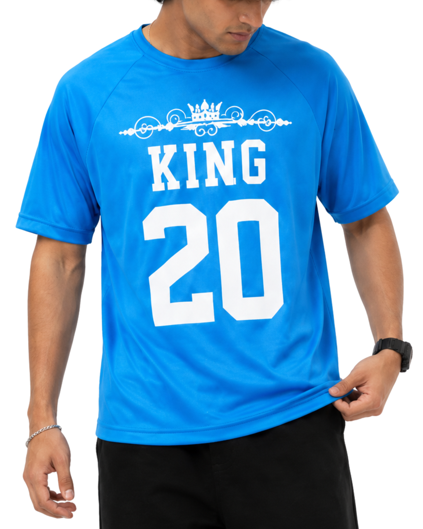 Men’s Oversized Drop Shoulder Mesh T-Shirt | King 20 Graphic