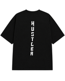 Men’s Oversized Drop Shoulder Black Cotton T-Shirt | Hustler