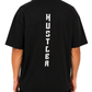 Men’s Oversized Drop Shoulder Black Cotton T-Shirt | Hustler