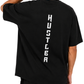 Men’s Oversized Drop Shoulder Black Cotton T-Shirt | Hustler
