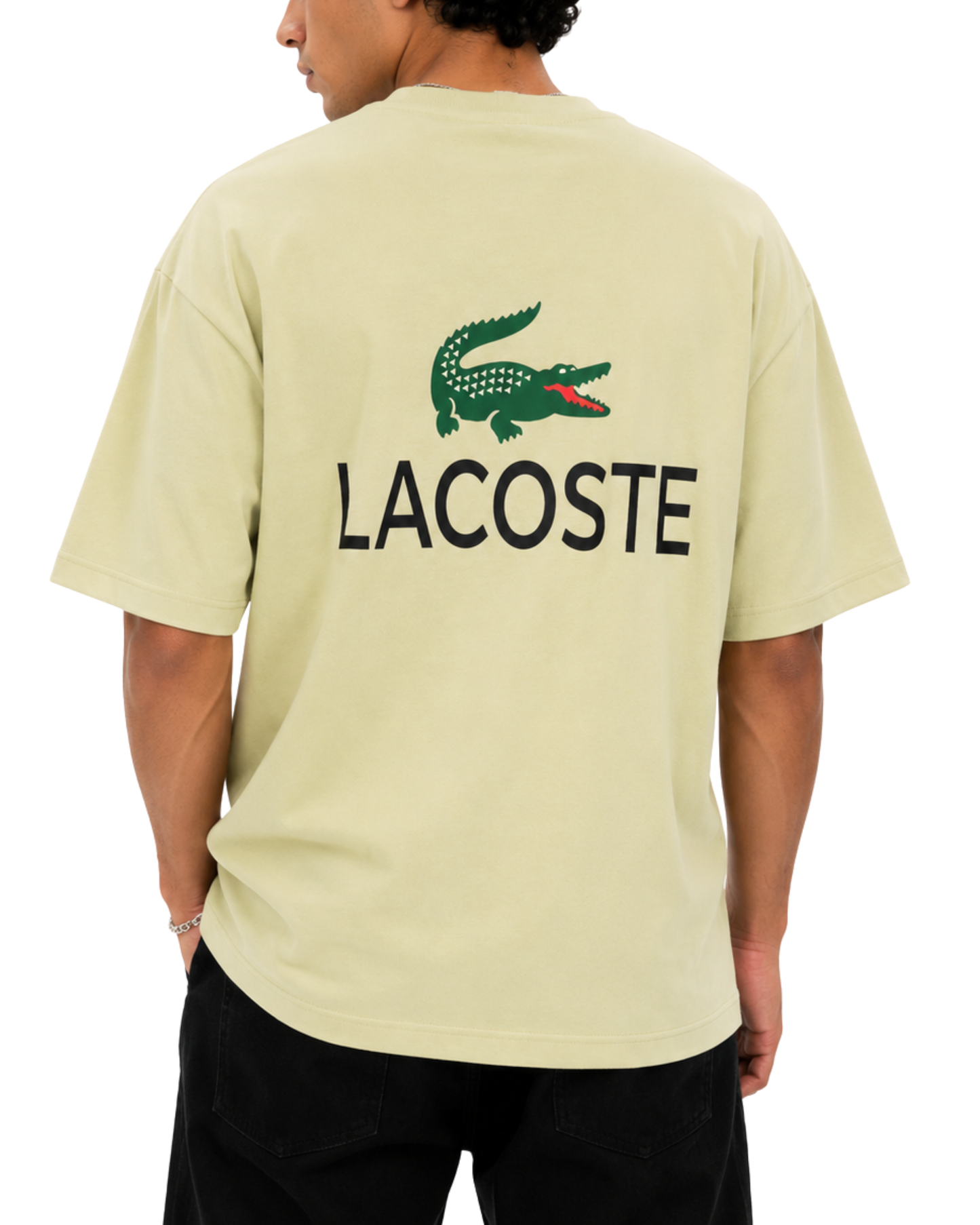 Men’s Oversized Drop Shoulder Cotton T-Shirt | Crocodile Logo