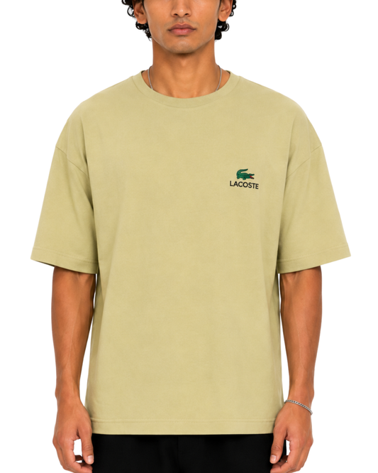 Men’s Oversized Drop Shoulder Cotton T-Shirt | Crocodile Logo