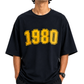 Men’s Oversized Drop Shoulder Mesh Fabric T-Shirt | 1980 Graphic