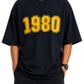 Men’s Oversized Drop Shoulder Mesh Fabric T-Shirt | 1980 Graphic