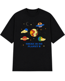 Men’s Oversized Drop Shoulder Mesh T-Shirt | Cosmic Planet Graphic