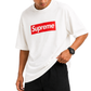 Men’s Oversized Drop Shoulder Cotton T-Shirt | Minimal Box Logo