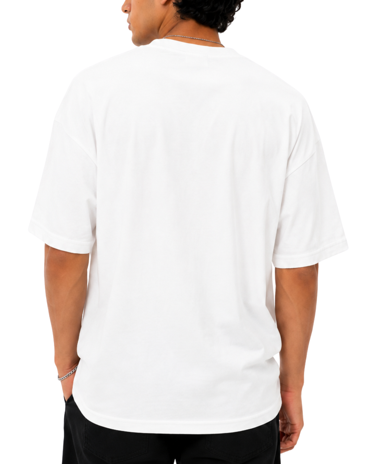 Men’s Oversized Drop Shoulder Cotton T-Shirt | Minimal Box Logo