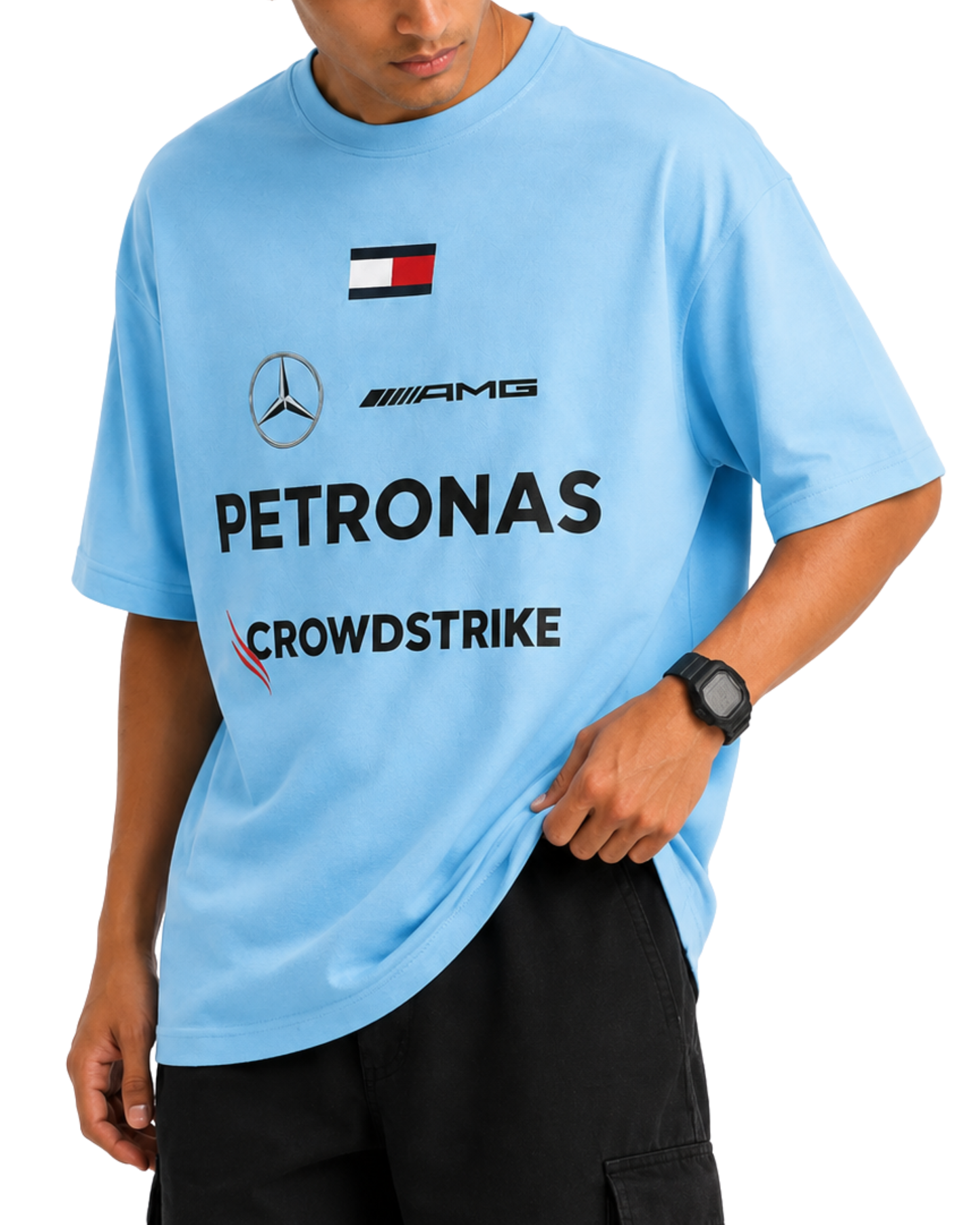 Men’s Oversized Drop Shoulder Cotton T-Shirt | Petronas AMG Racing