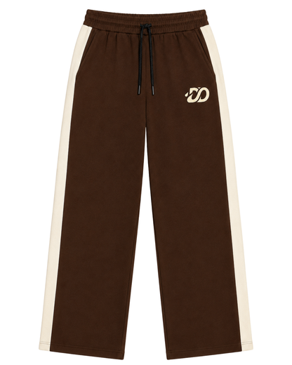 Men’s Relaxed Fit Terry Trouser | Chocolate Brown Contrast Stripe