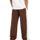 Men’s Relaxed Fit Terry Trouser | Chocolate Brown Contrast Stripe