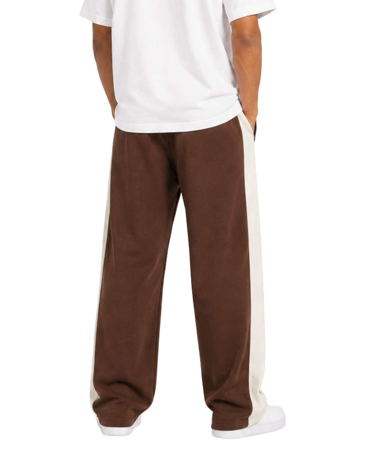 Men’s Relaxed Fit Terry Trouser | Chocolate Brown Contrast Stripe