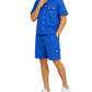 Men’s Button-Down Shirt & Cargo Shorts Set | Blue Co-Ord