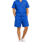 Men’s Button-Down Shirt & Cargo Shorts Set | Blue Co-Ord