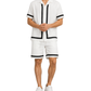 Men’s Button-Down Shirt & Shorts Set | Contrast Tape Co-Ord