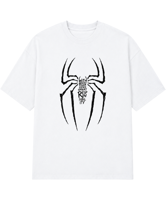 Men’s Oversized Drop Shoulder Cotton T-Shirt | Spider