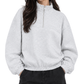 Men’s Quarter Zip Pullover Sweatshirt | Light Grey Relaxed Fit