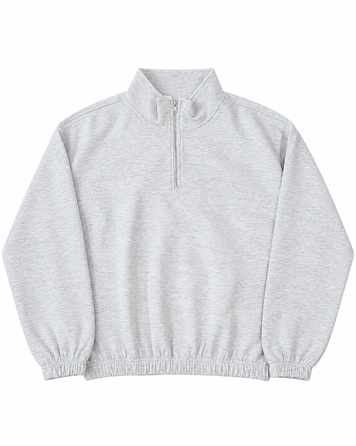 Men’s Quarter Zip Pullover Sweatshirt | Light Grey Relaxed Fit