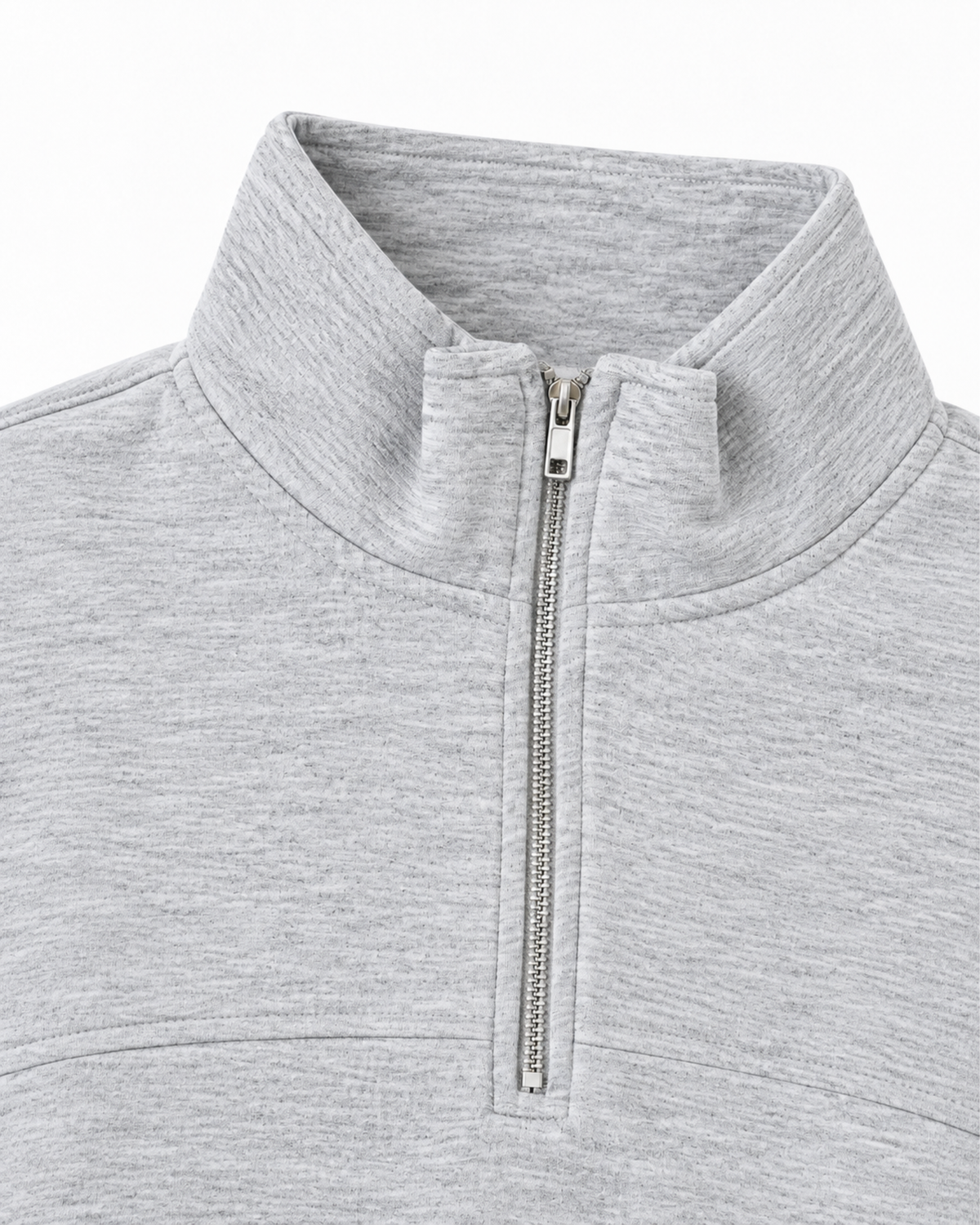 Men’s Quarter Zip Pullover Sweatshirt | Light Grey Relaxed Fit