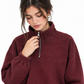 Women’s Quarter Zip Pullover Sweatshirt | Maroon Relaxed Fit