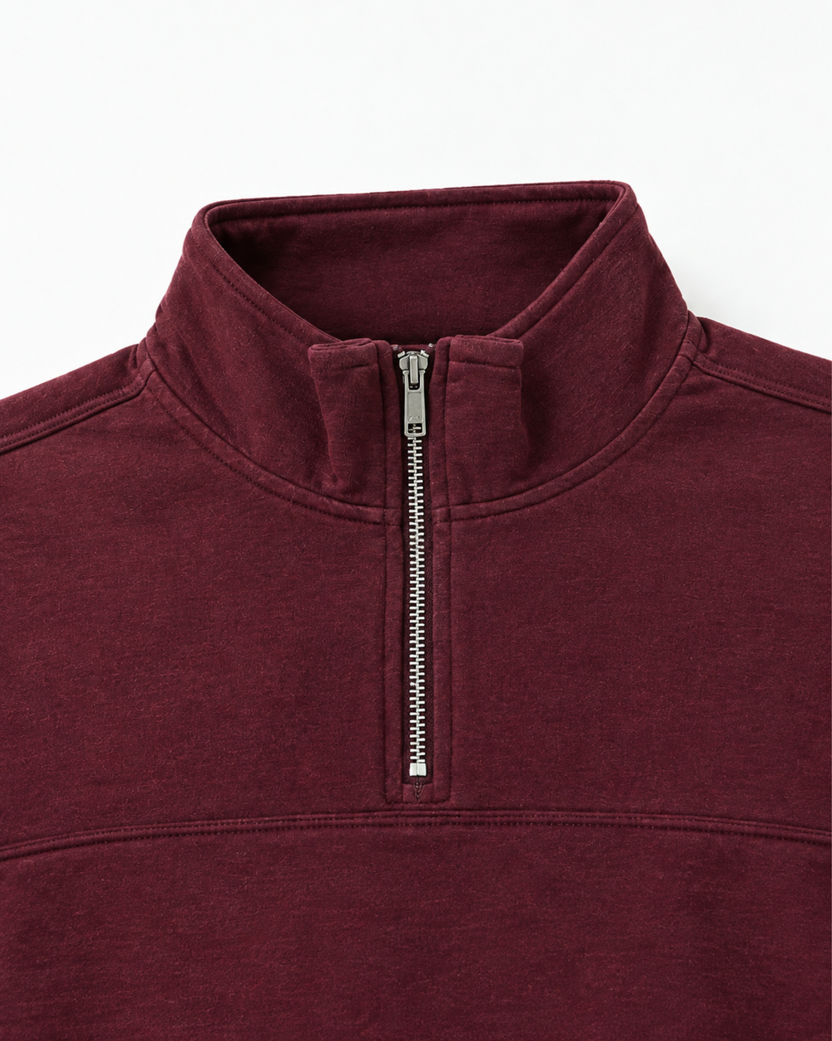 Women’s Quarter Zip Pullover Sweatshirt | Maroon Relaxed Fit