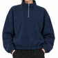 Women’s Quarter Zip Pullover Sweatshirt | Navy Blue Relaxed Fit