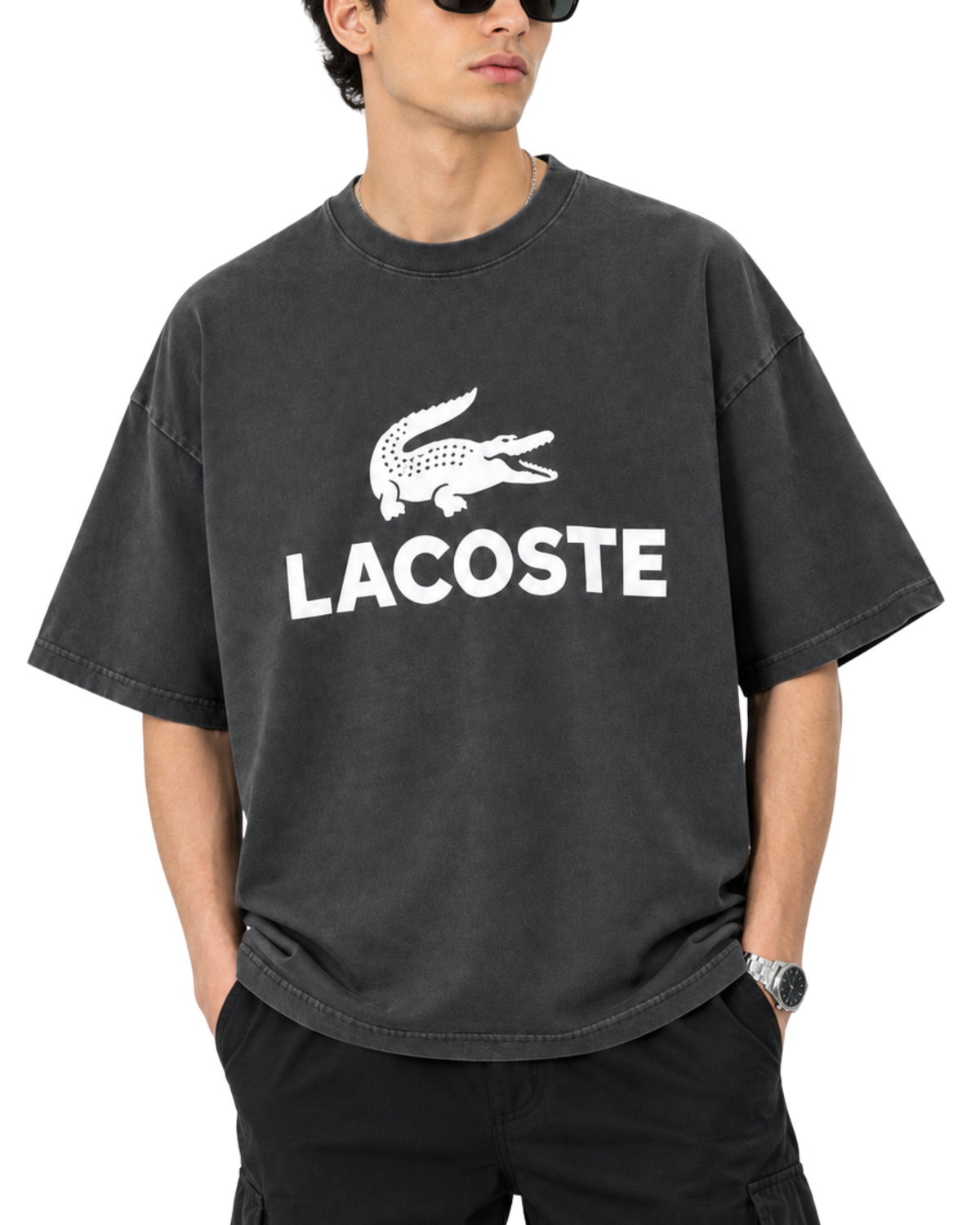 Men’s Oversized Lycra T-Shirt | Crocodile Graphic Premium Streetwear Tee