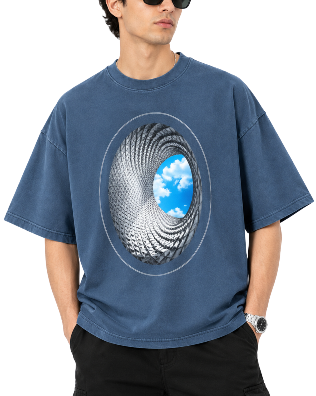 Men’s Oversized Lycra T-Shirt | 3D Tunnel Graphic