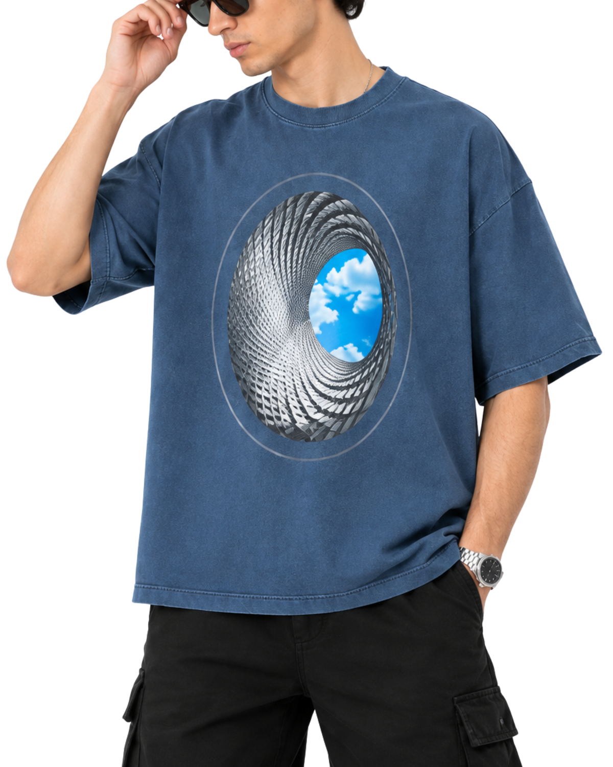 Men’s Oversized Lycra T-Shirt | 3D Tunnel Graphic