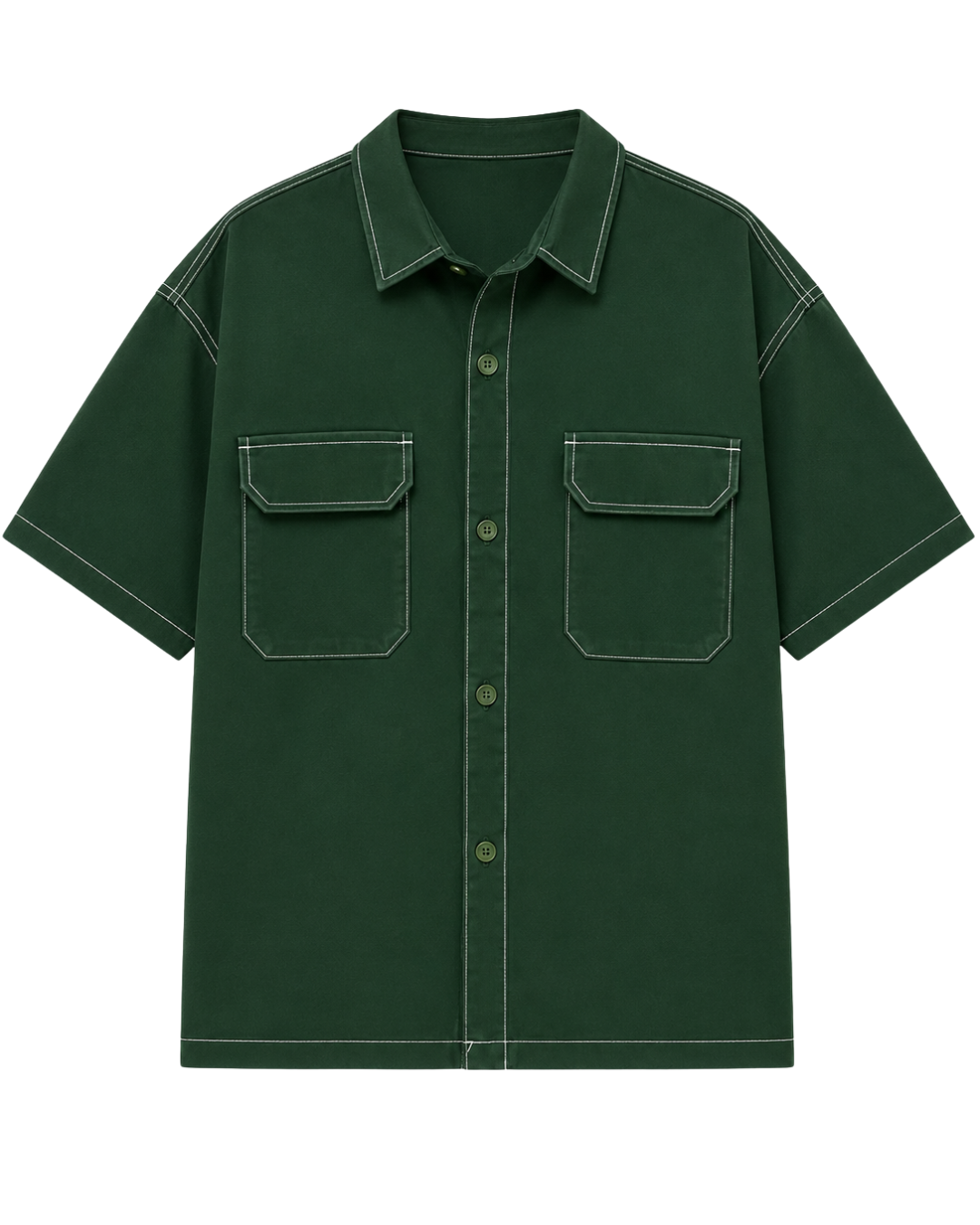 Men’s Boxy Fit Baggy Shirt | Cotton Jeans Green Casual Shirt