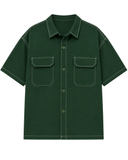 Men’s Boxy Fit Baggy Shirt | Cotton Jeans Green Casual Shirt