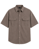 Men’s Boxy Fit Baggy Shirt | Cotton Jeans Brown Casual Shirt