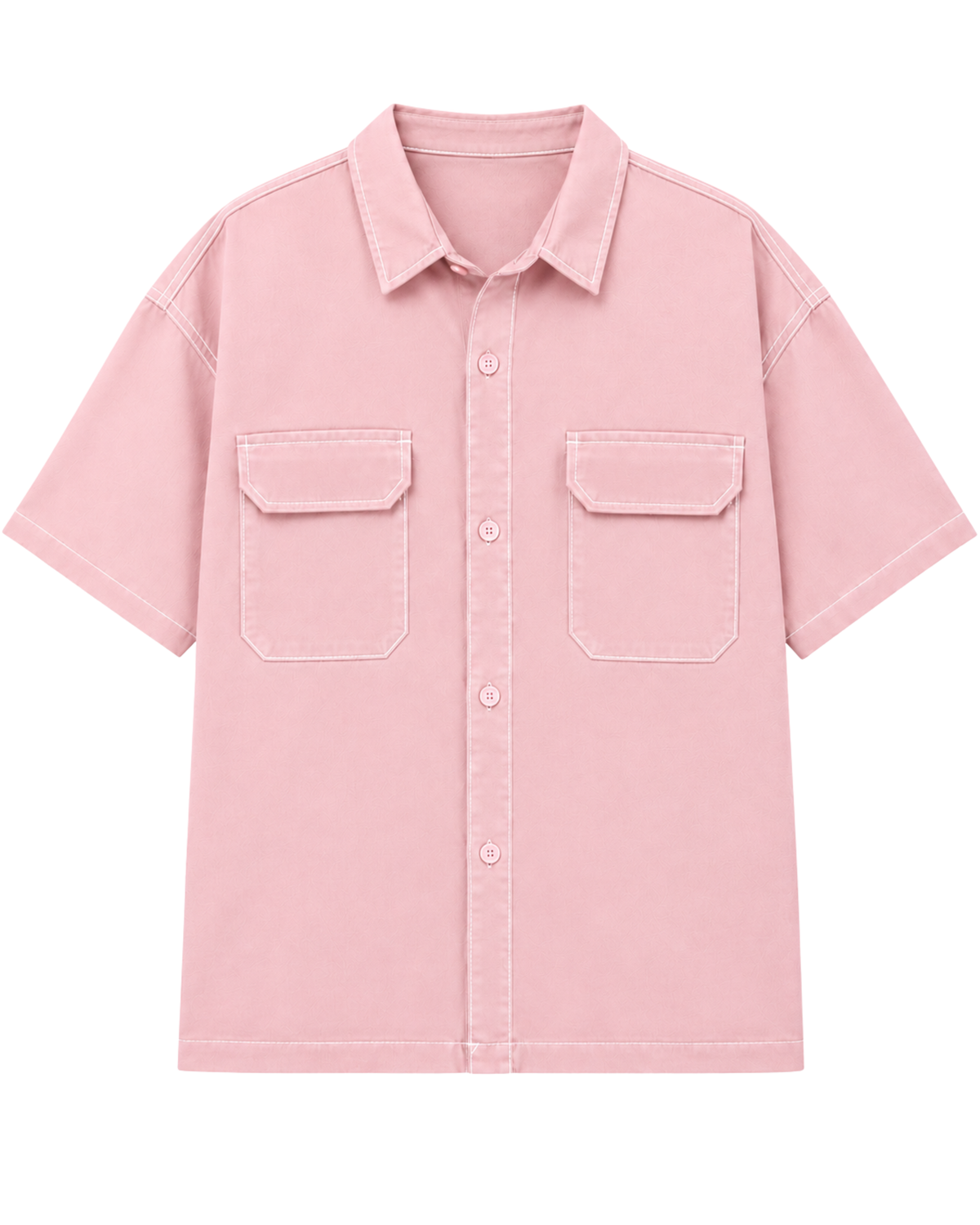 Men’s Boxy Fit Baggy Shirt | Cotton Jeans Pink Casual Shirt
