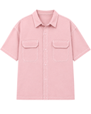 Men’s Boxy Fit Baggy Shirt | Cotton Jeans Pink Casual Shirt