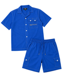 Men’s Cotton Jeans Shirt & Cargo Shorts Set | Utility Pocket Co-Ord