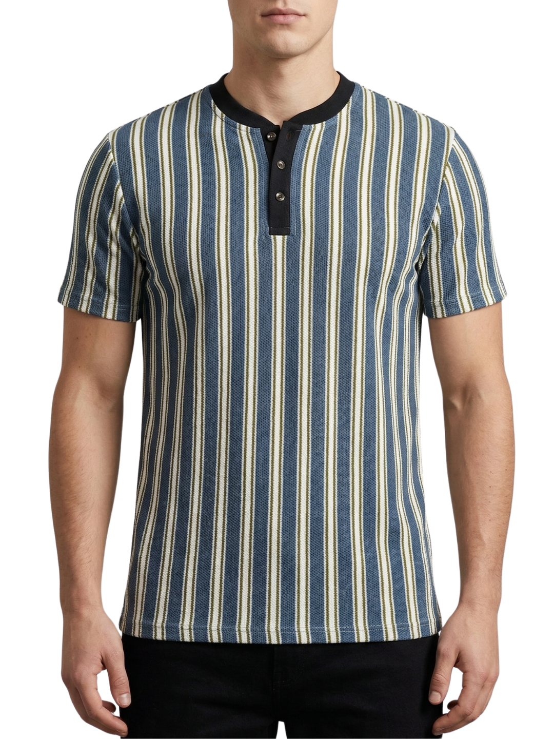 Vintage Striped Henley Tee