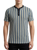 Vintage Striped Henley Tee
