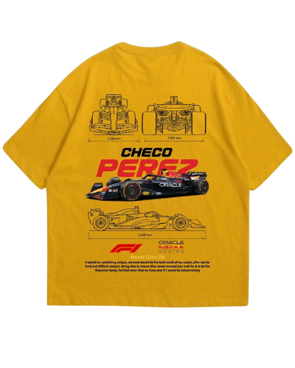 Women's Oversized Drop Shoulder Cotton T Shirt | Checo Perez F1 Racing