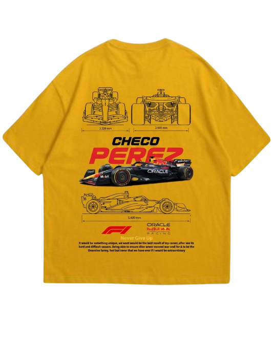Women's Oversized Drop Shoulder Cotton T Shirt | Checo Perez F1 Racing
