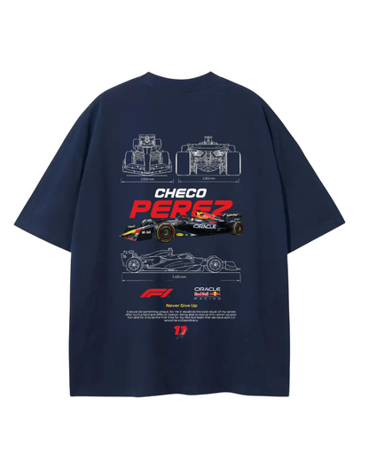 Women's Oversized Drop Shoulder Cotton T Shirt | Checo Perez F1 Racing