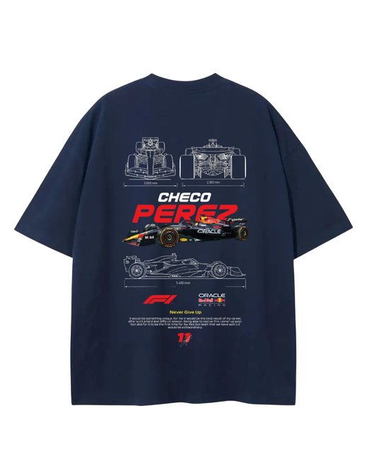 Women's Oversized Drop Shoulder Cotton T Shirt | Checo Perez F1 Racing