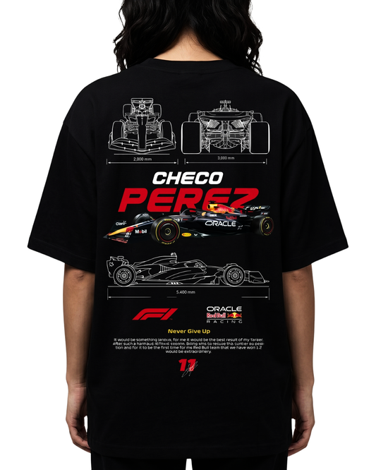 Women's Oversized Drop Shoulder Cotton T Shirt | Checo Perez F1 Racing