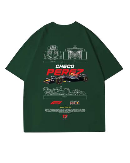 Women's Oversized Drop Shoulder Cotton T Shirt | Checo Perez F1 Racing