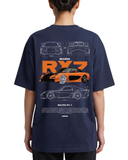 Women's Oversized Drop Shoulder Cotton T Shirt | Mazda RX7 Sports Car
