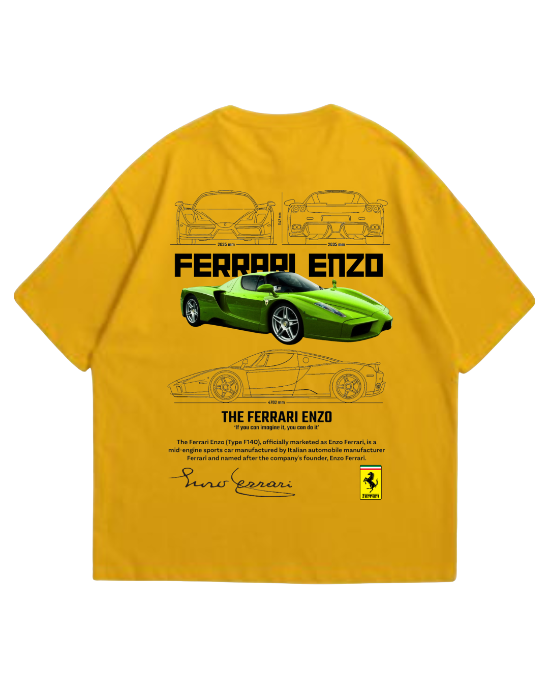 Women's Oversized Drop Shoulder Cotton T Shirt | Ferrari Logo Bold Streetwear