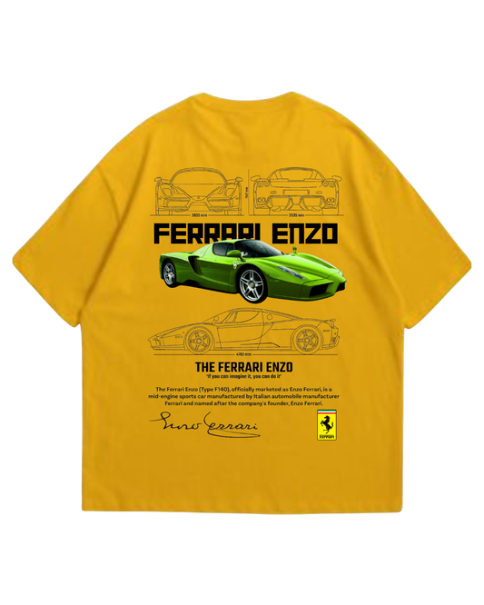 Women's Oversized Drop Shoulder Cotton T Shirt | Ferrari Logo Bold Streetwear