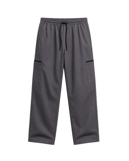 Women's Charcoal Grey Canvas Wide-Leg Cargo Trousers