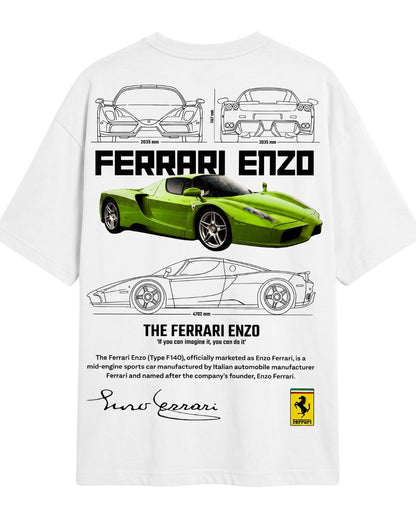 Men's Oversized Drop Shoulder Cotton T Shirt | Ferrari Enzo Streetwear