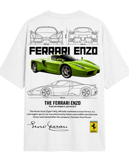 Men's Oversized Drop Shoulder Cotton T Shirt | Ferrari Enzo Streetwear