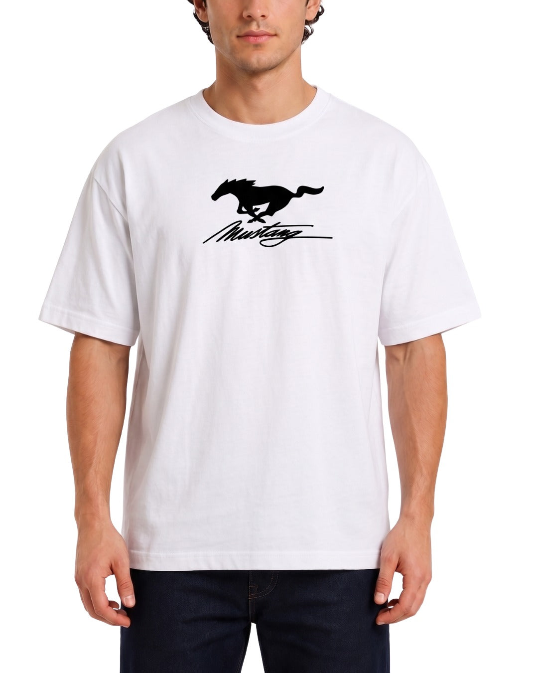 Men's Oversized Drop Shoulder Cotton T Shirt | Ford Mustang Shelby GT500